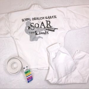 Karate Kid Costume Uniform White Size 000